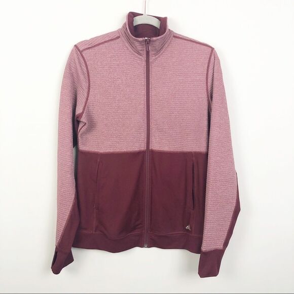 ADIDAS | Two Tone Burgundy Track Jacket Zip Front - Picture 1 of 8